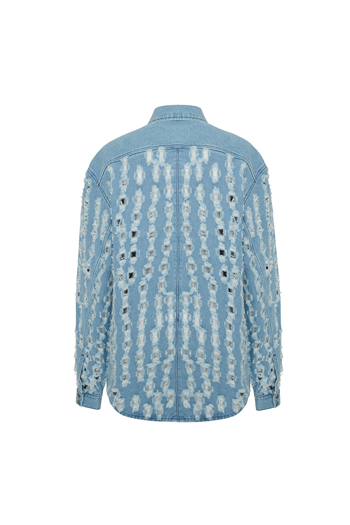 Boomerang Perforated Denim Shirt