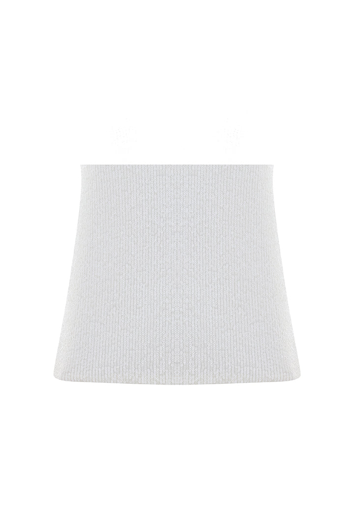 Euphoria Beyaz Payetli Mini Etek