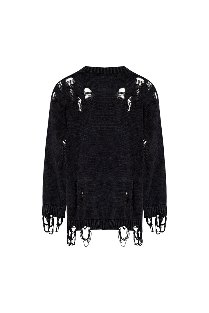 Your *itch Yırtık Görünümlü Triko Kazak