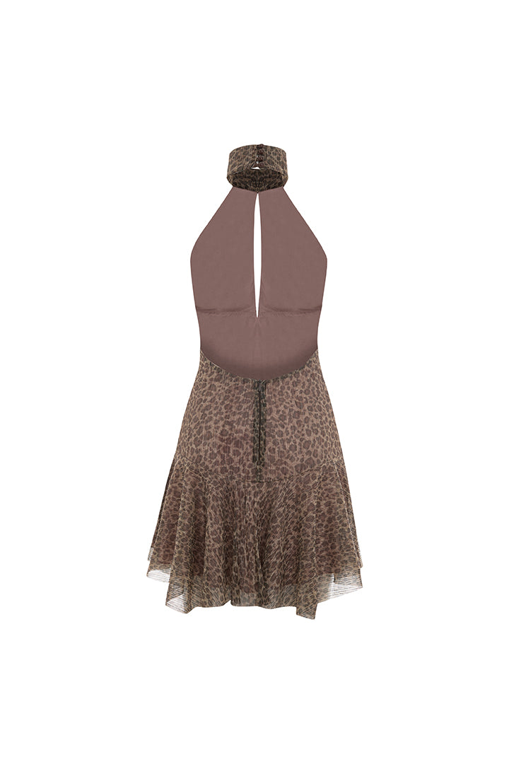 Euphoria Leopard Cut-Out Mini Dress