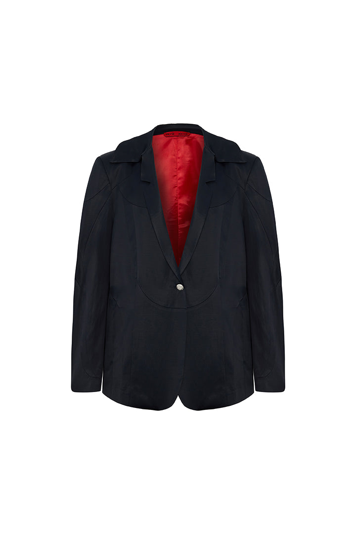 Day to Night in LA Parlak Dokuma Blazer Ceket