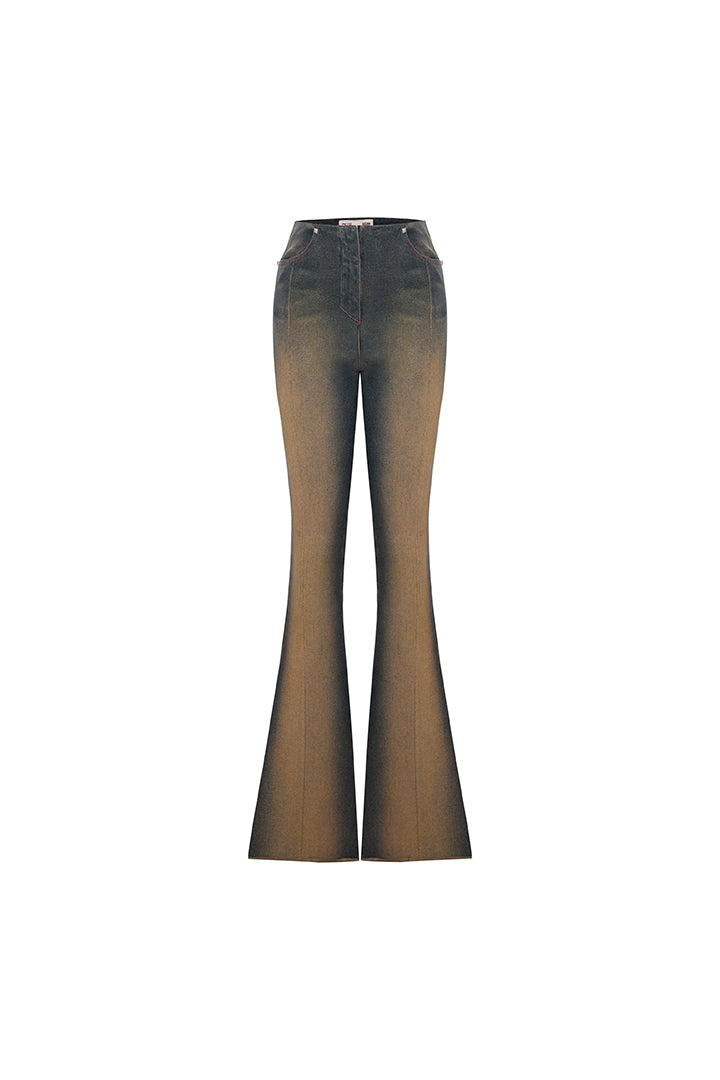 Day to Night in LA Parlak Görünümlü Flare Pantolon
