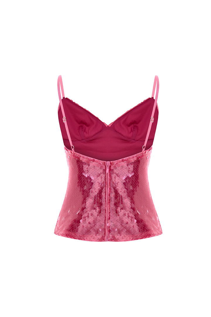 Euphoria Pink Sequin Strap Top