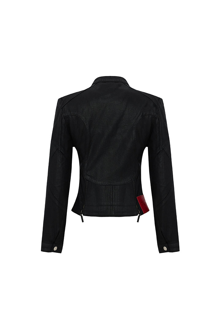 Day to Night in LA Shiny Coated Denim Jacket