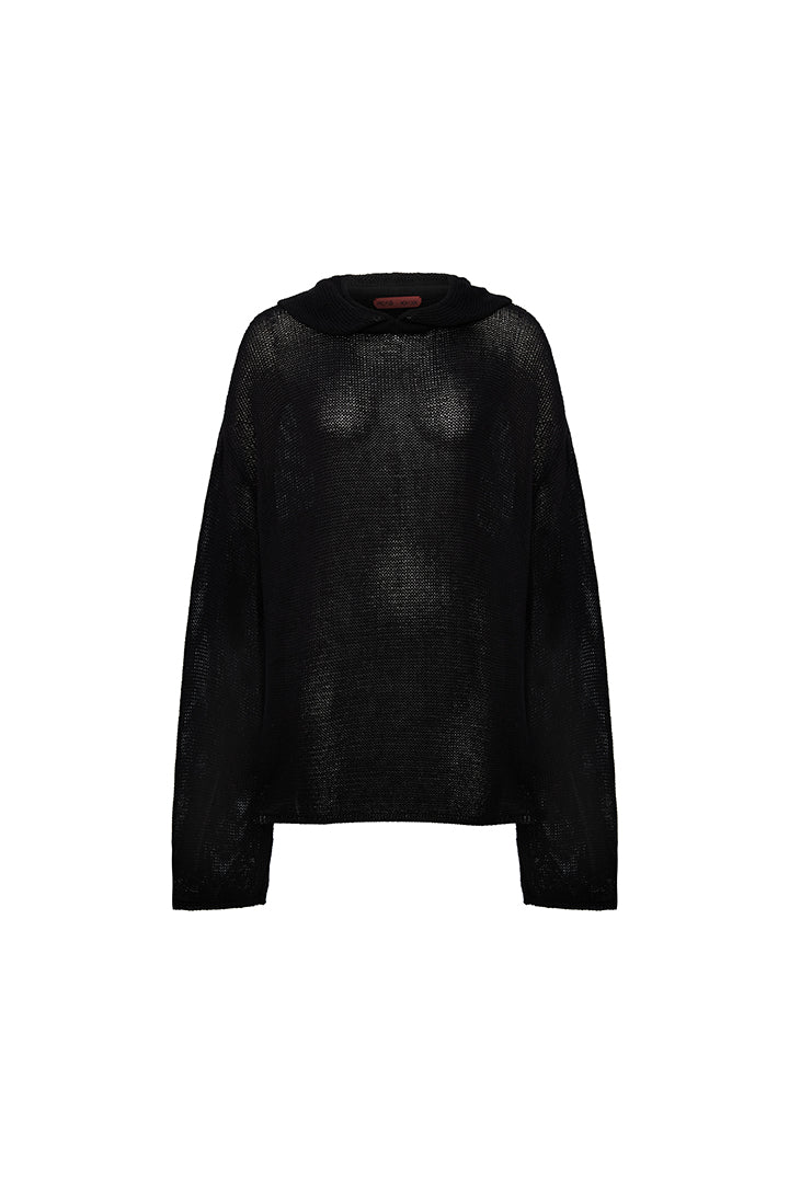 Day to Night in LA Dokuma Yama Detaylı Triko Hoodie