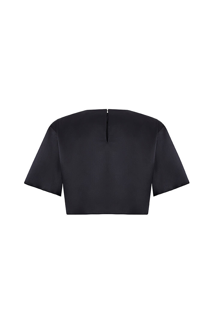 Day to Night in LA Oversize İpek Kısa Bluz