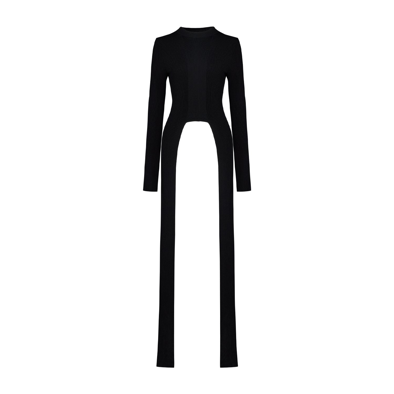 YOUR *ITCH TAILED KNIT TOP - BLACK
