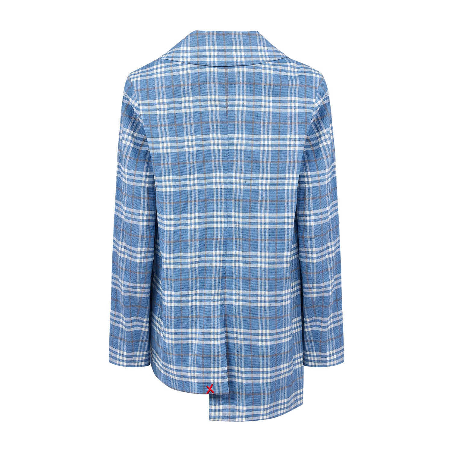 Free Heaven Multicolor Checked Blazer - Coronet Blue