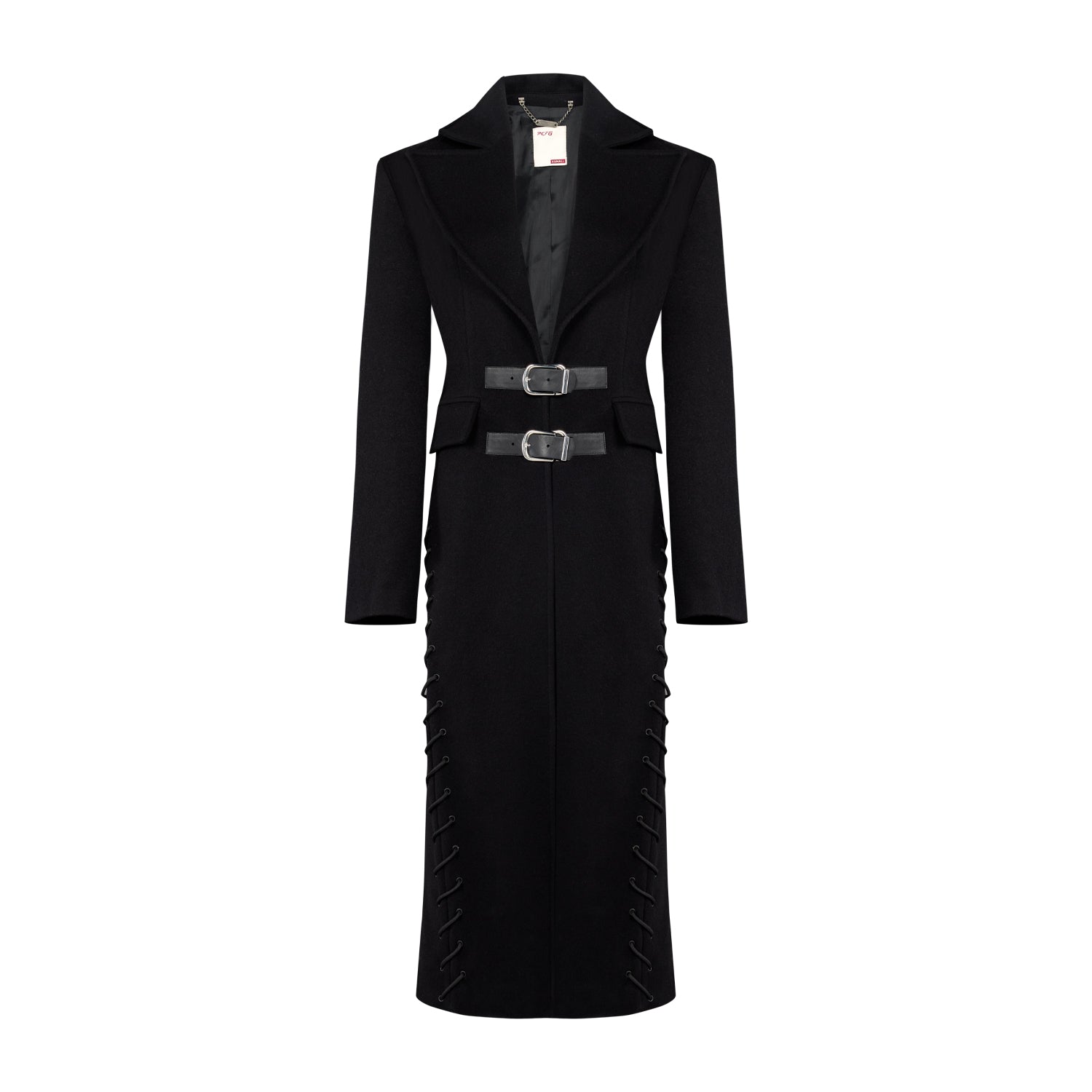 YOUR *ITCH CASHMERE BLEND LONG OVERCOAT - BLACK