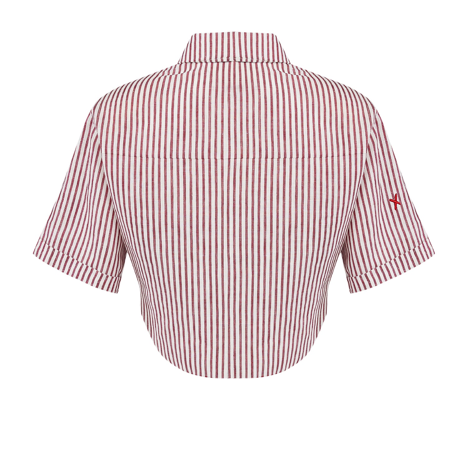 FREE HEAVEN RED STRIPED CROP SHIRT