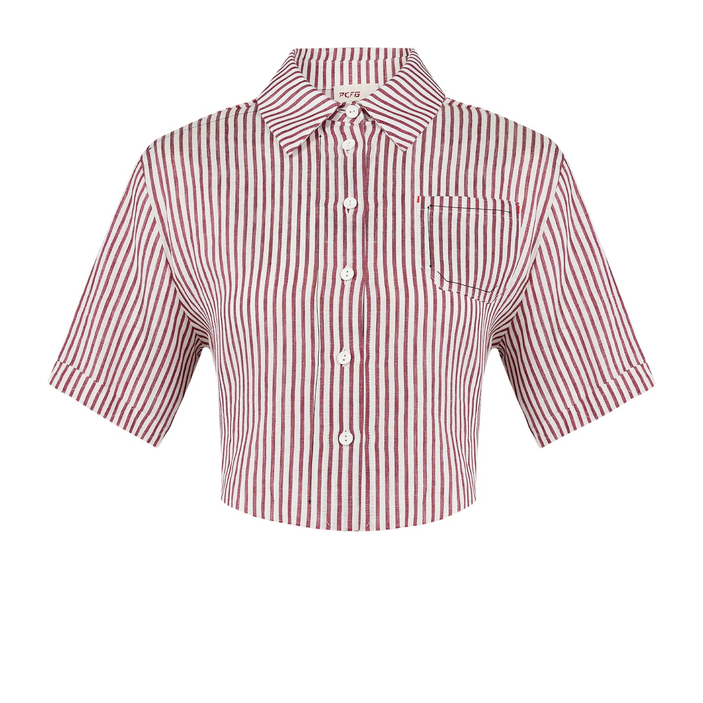 Free Heaven Kırmızı Çizgili Crop Gömlek