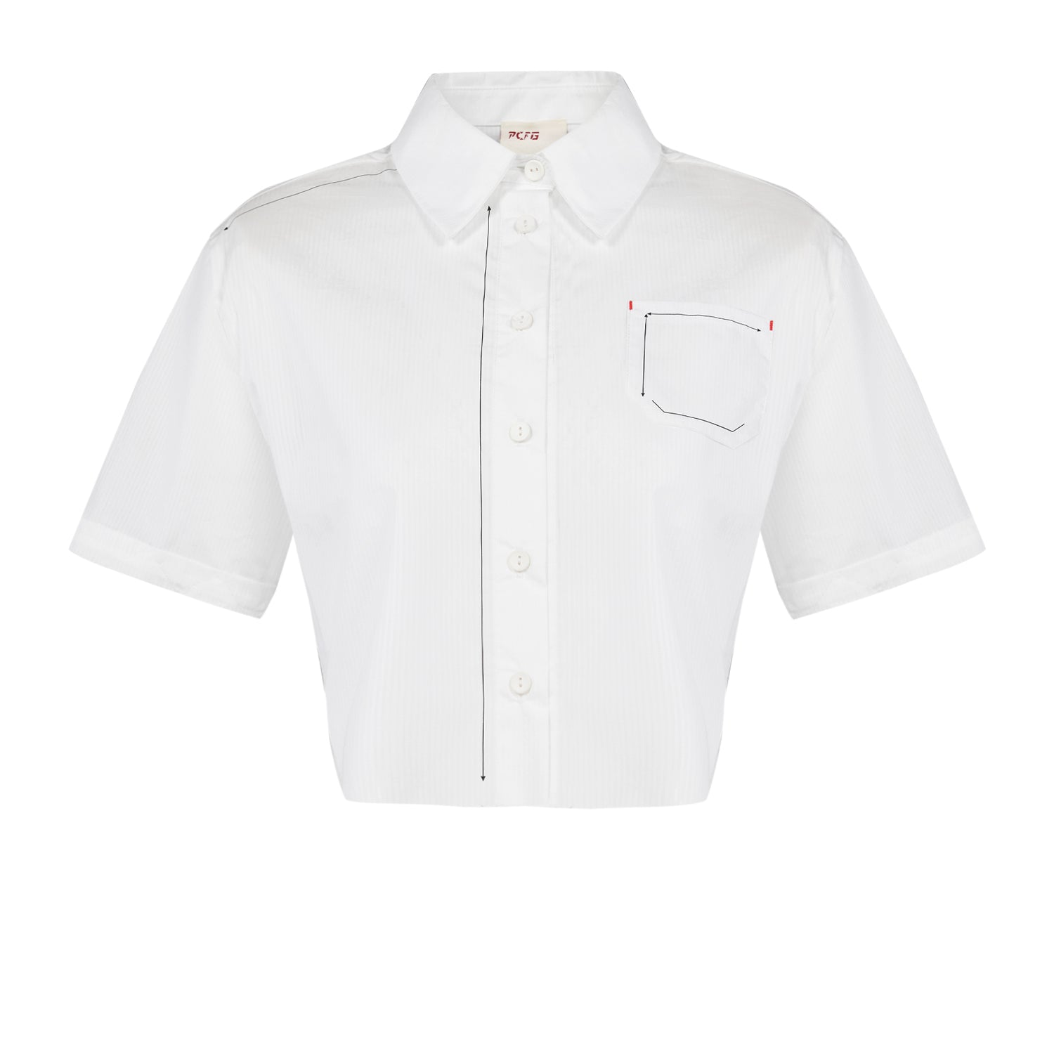 Pure Cotton Free Heaven Striped Crop Shirt - White