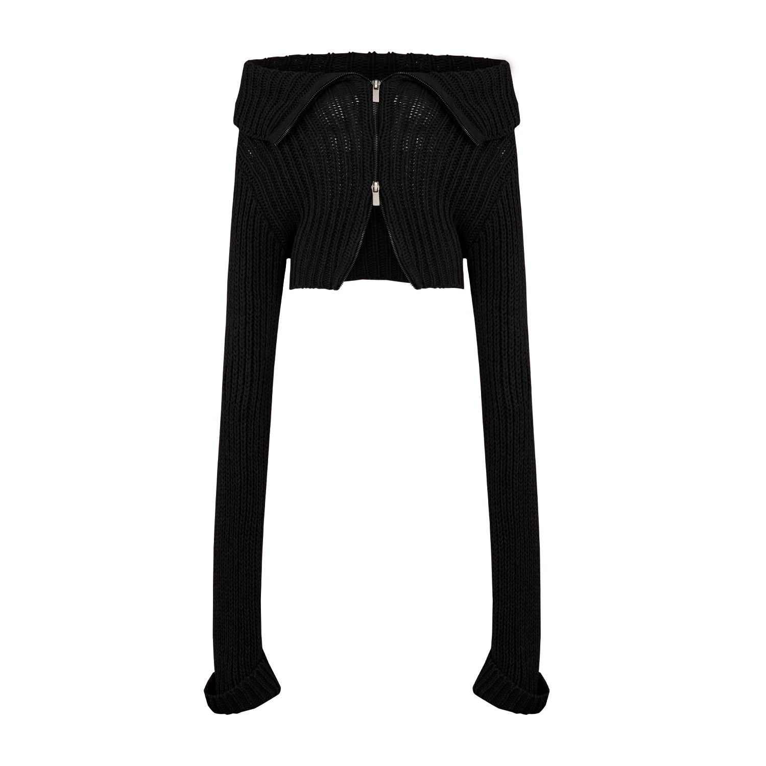 YOUR *ITCH CROP KNIT TOP - BLACK