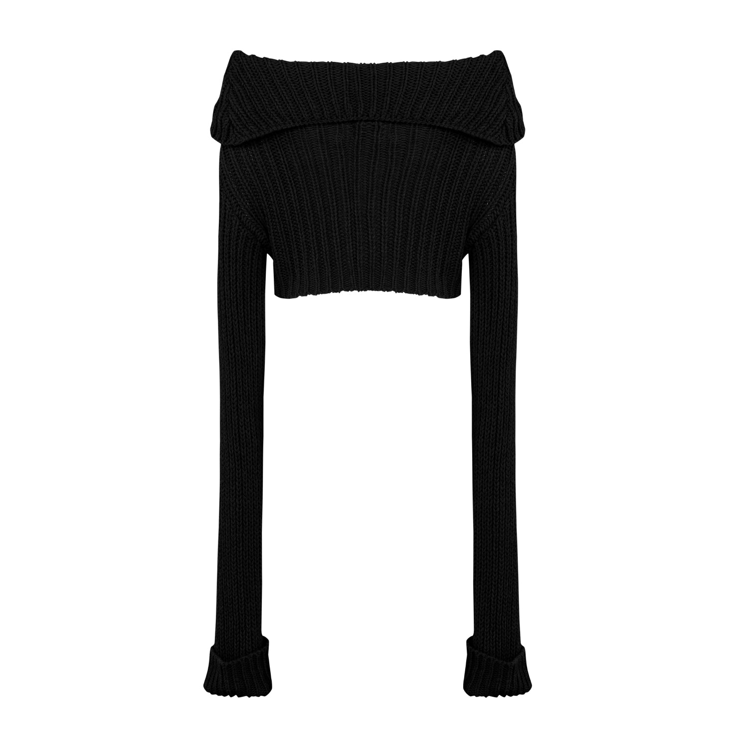YOUR *ITCH CROP KNIT TOP - BLACK