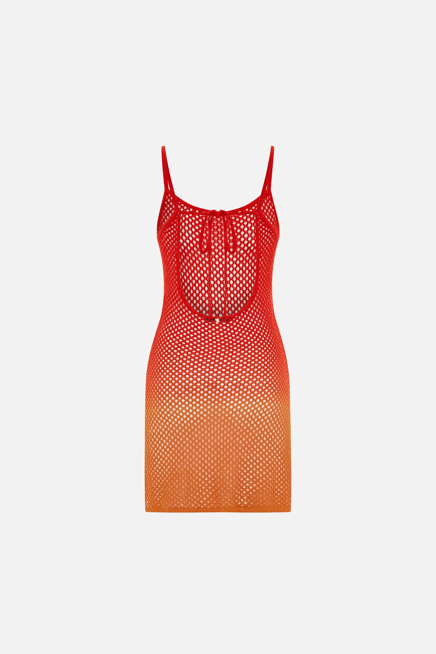 Solar Reflections Golden Hour Open-Knit Beach Mini Dress