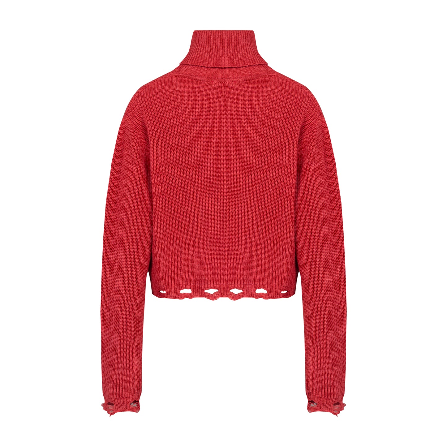 Your *itch Yırtık Görünümlü Yüksek Yaka Triko Kazak