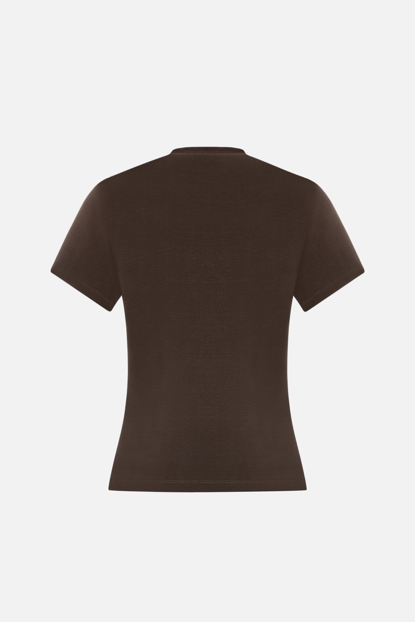 Women's Brown Slim Fit Cotton Tee