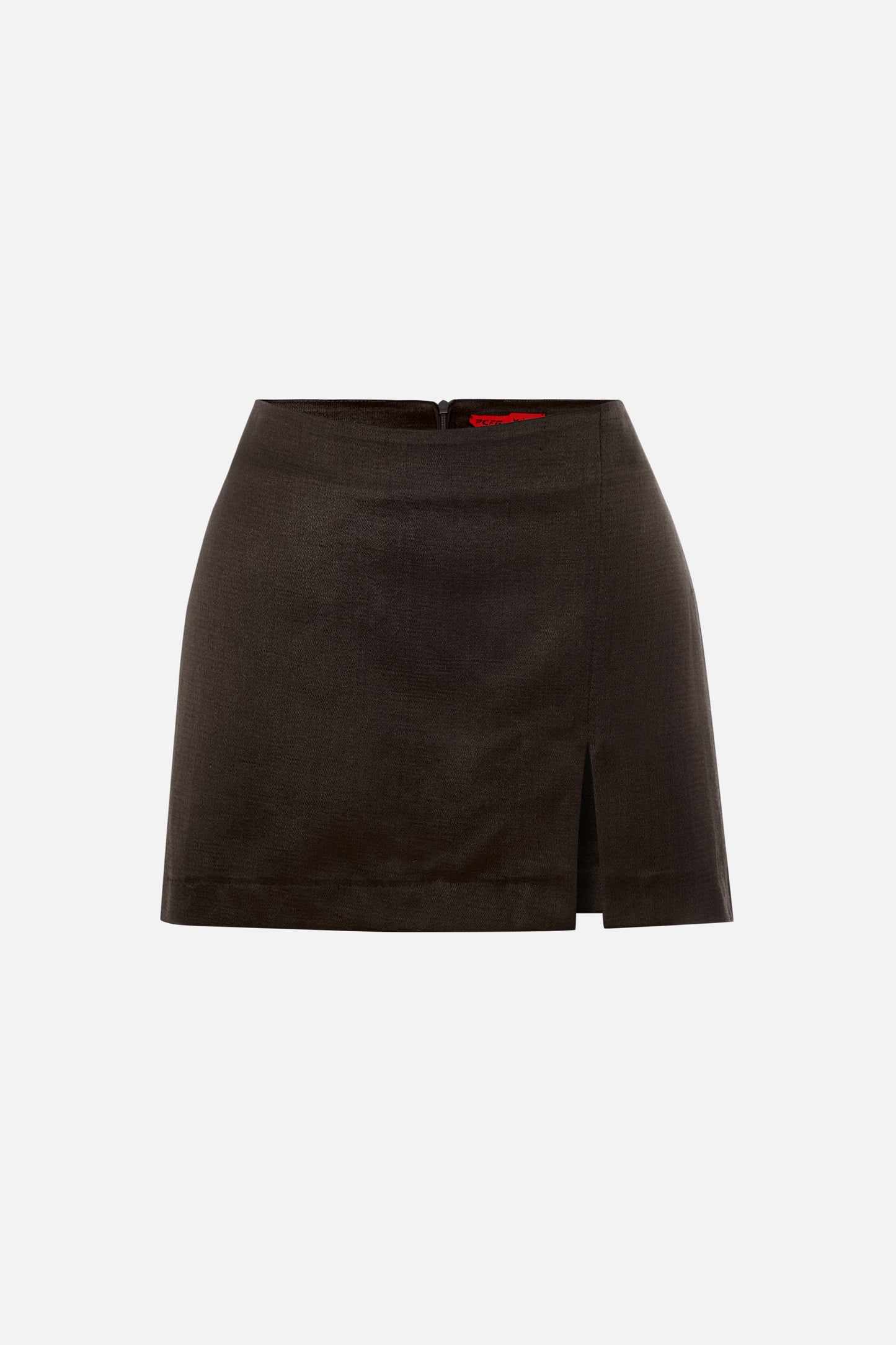 Women's Brown Slit Mini Skirt
