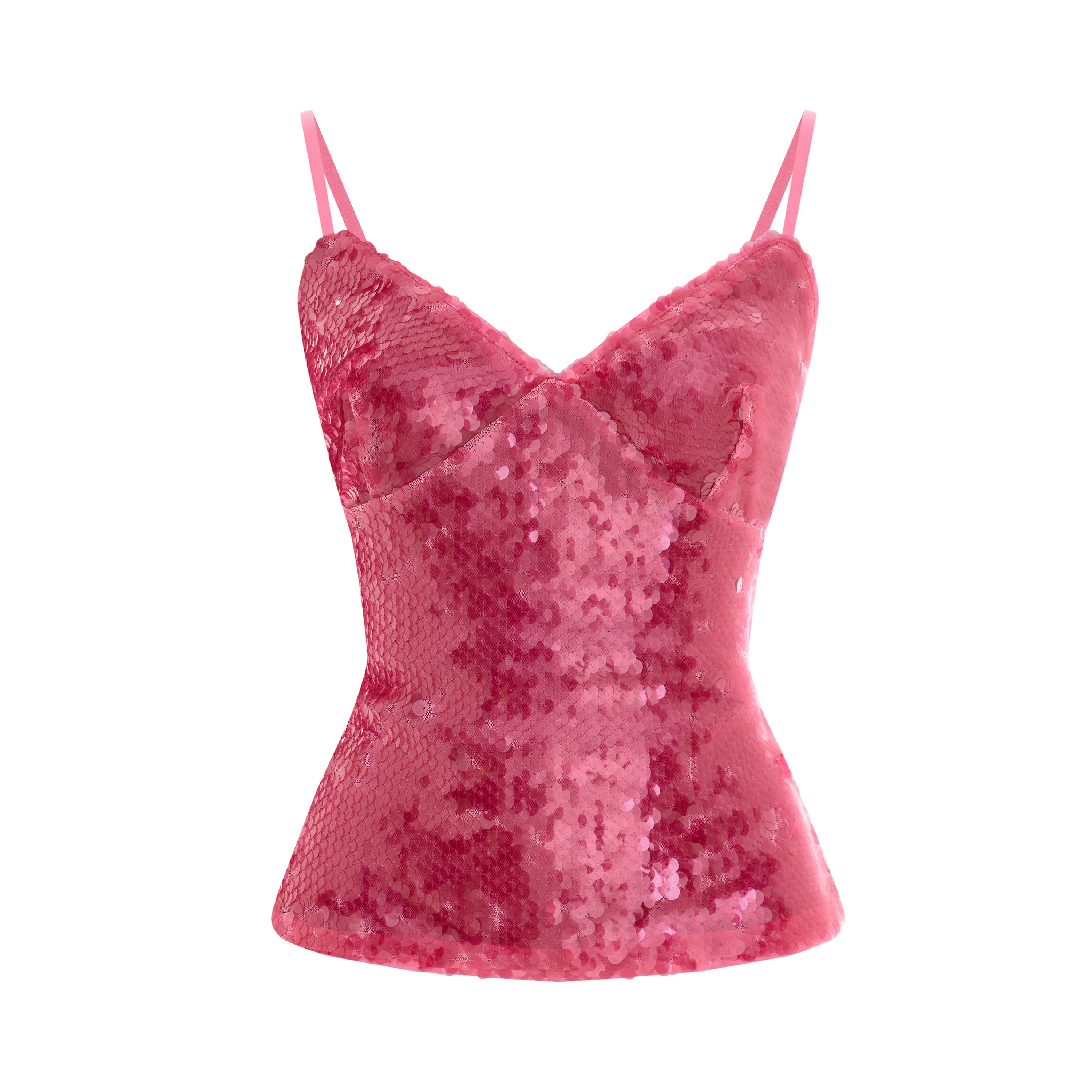 Pink Sequin Strap Top