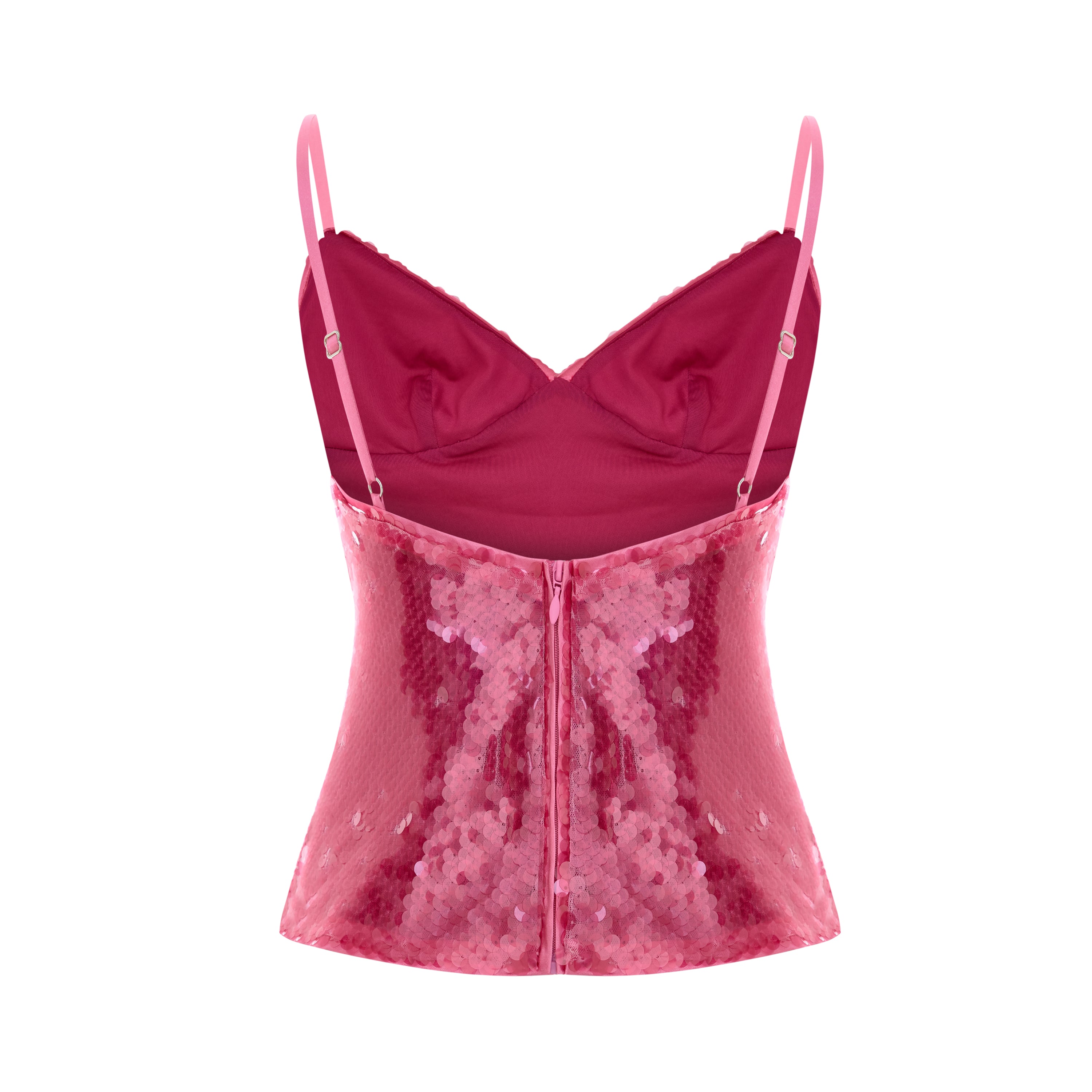 Pink Sequin Strap Top