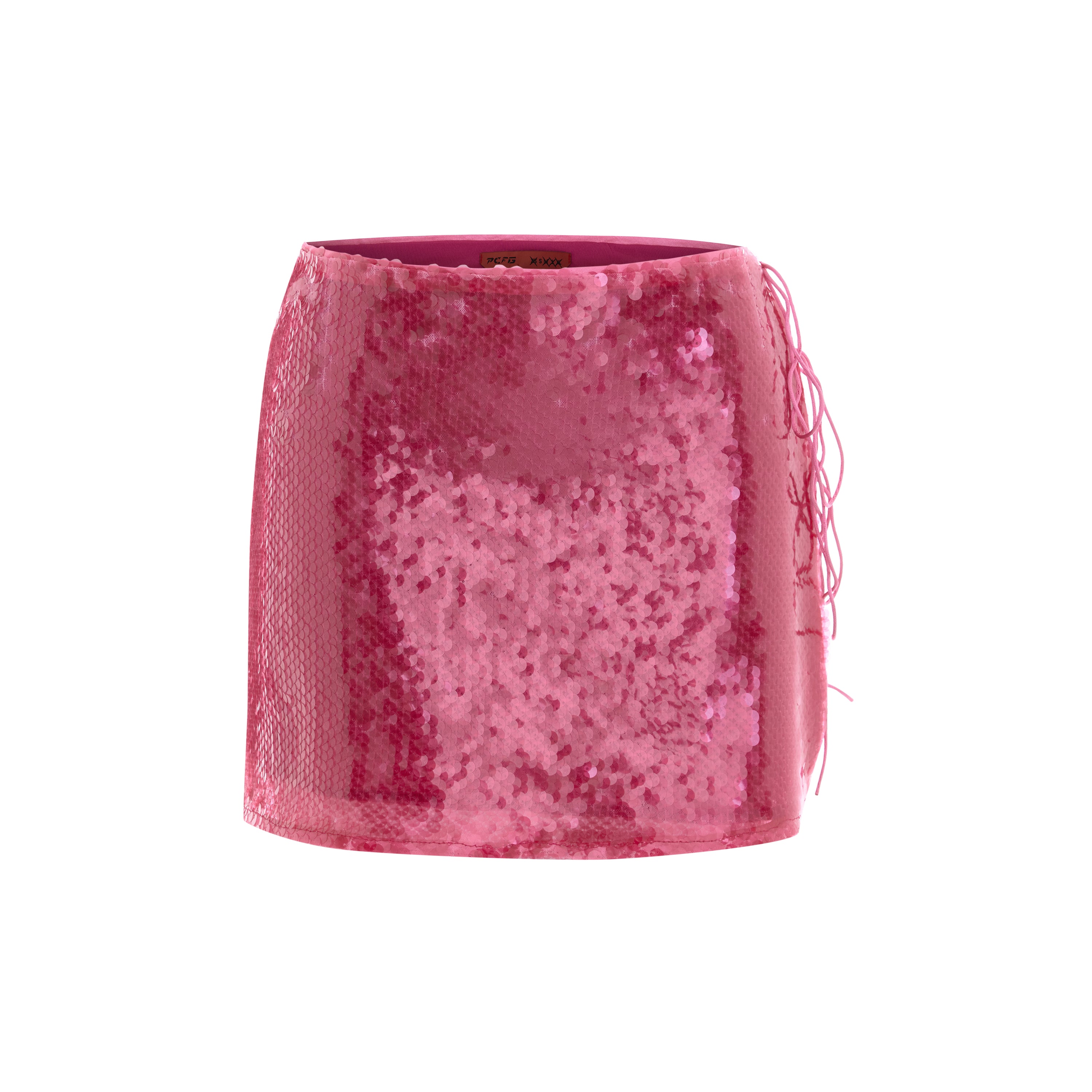 Pink Tie Detail Mini Skirt