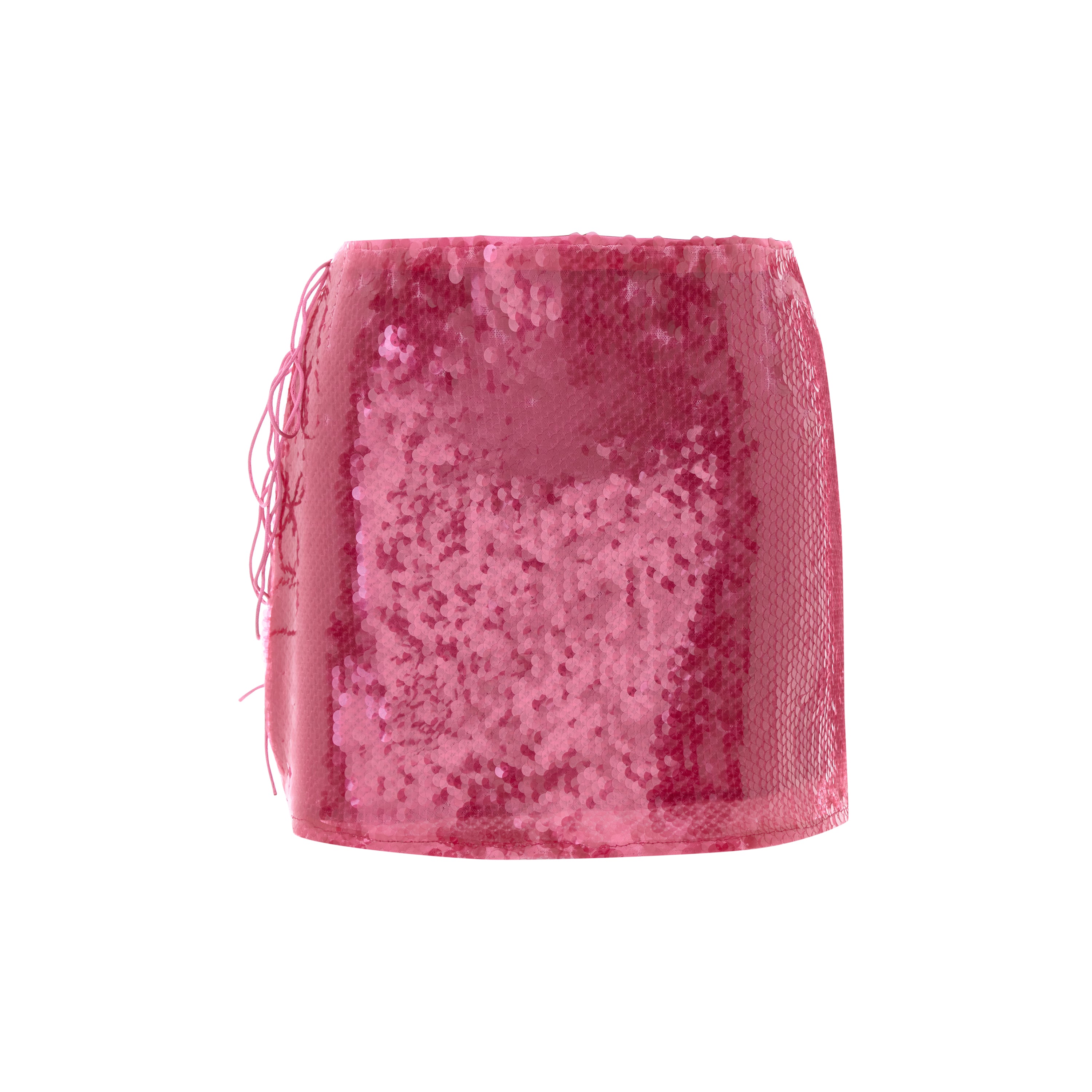 Pink Tie Detail Mini Skirt