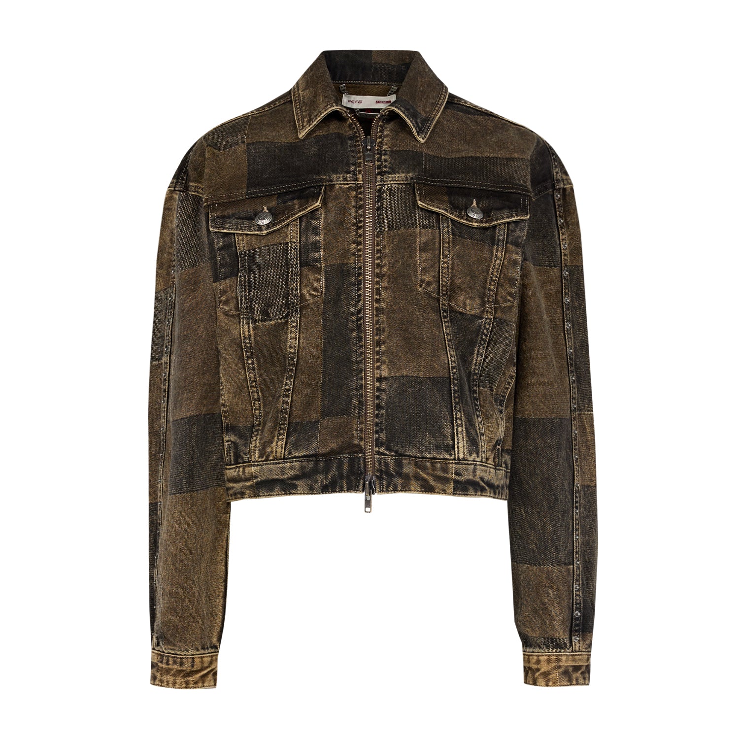 YOUR *ITCH COLORBLOCKED DENIM JACKET - BROWN