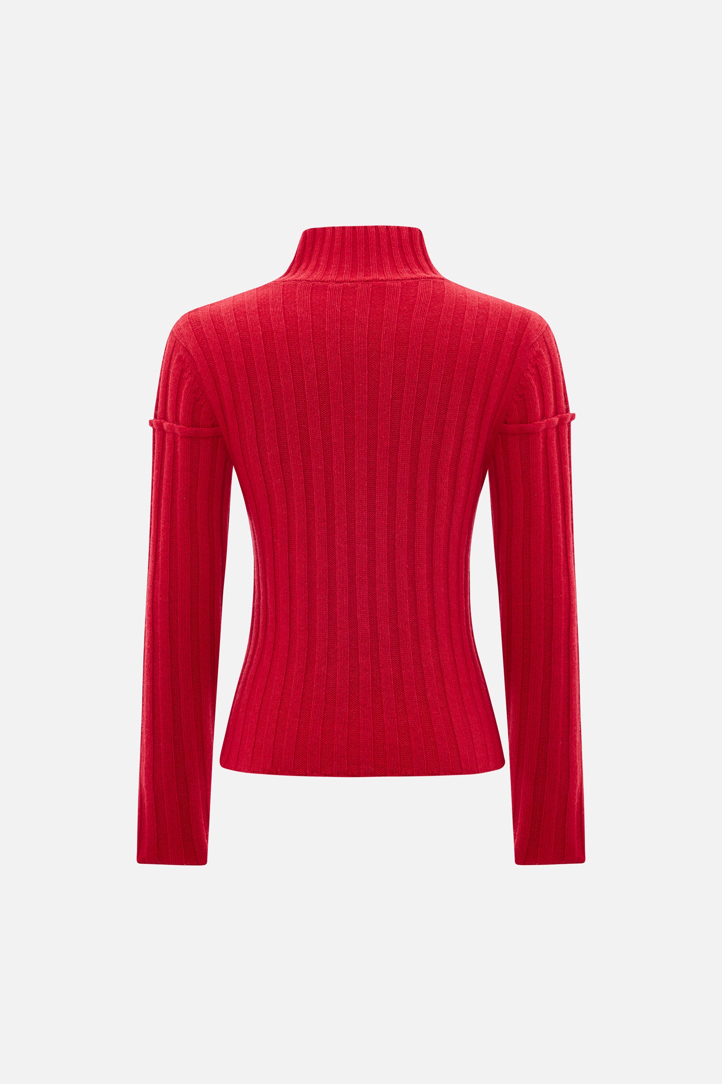 Women's Red Cropped Turtleneck Sweater