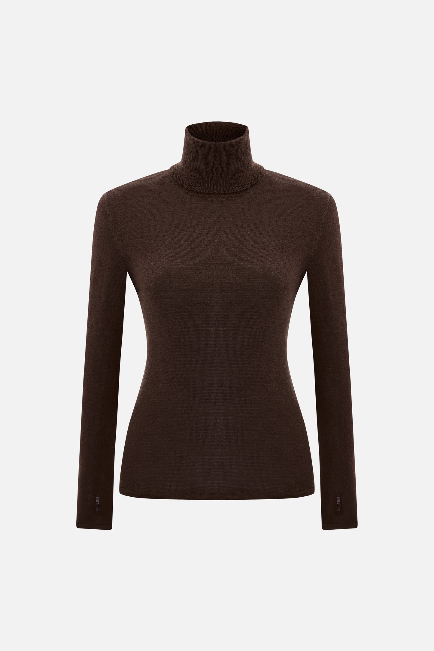Women's Brown Turtleneck Knit Sweater
