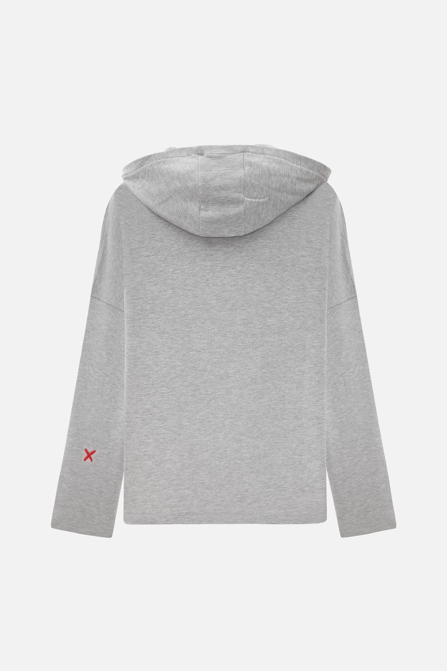 Büzgü İp Detaylı Erkek Gri Hoodie