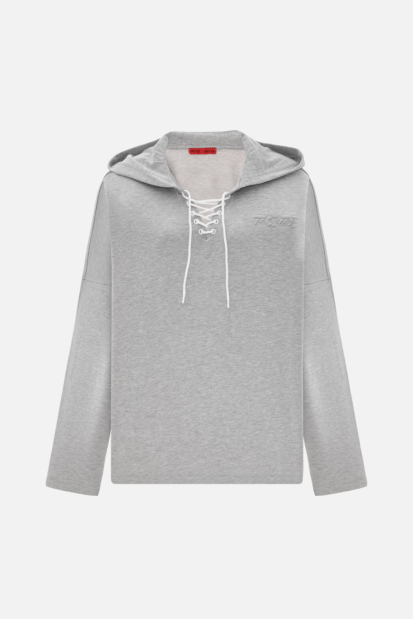 Büzgü İp Detaylı Erkek Gri Hoodie