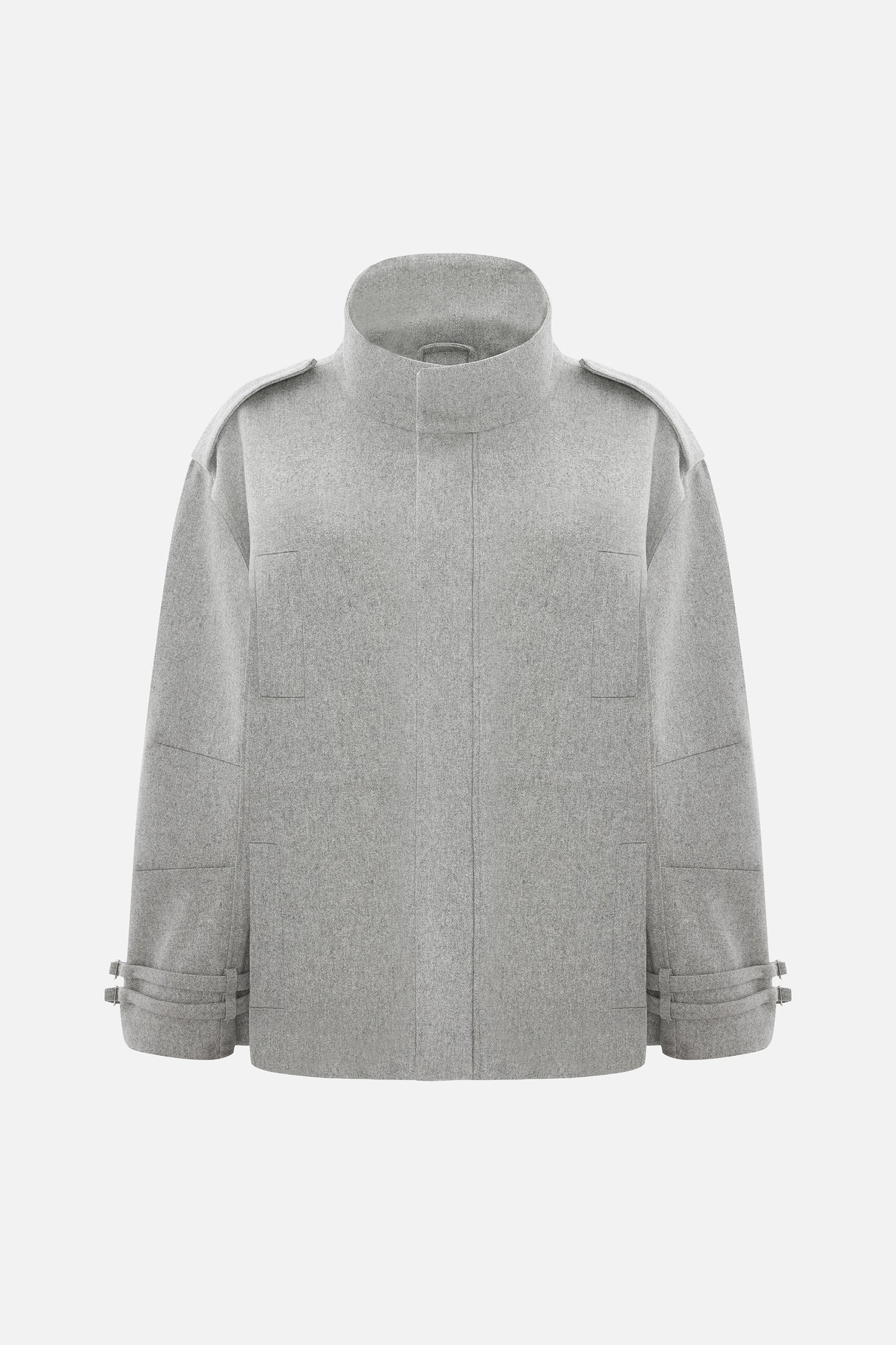 Men's Grey Relaxed Fit Utility Jacket