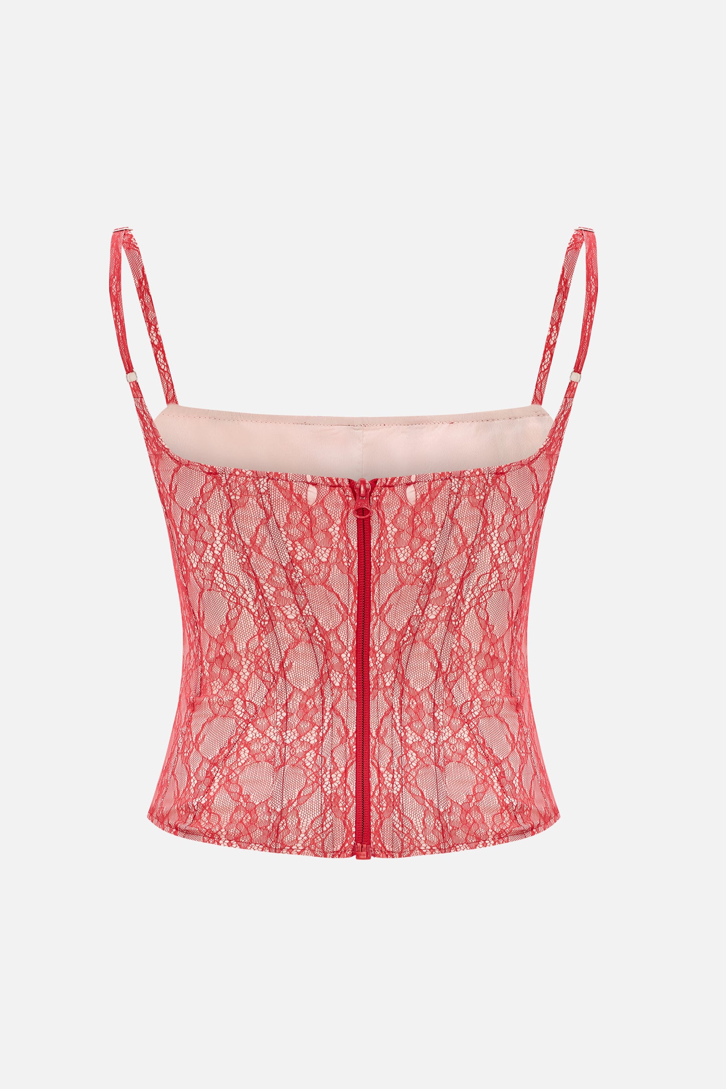 Women's Red Lace Corset Top