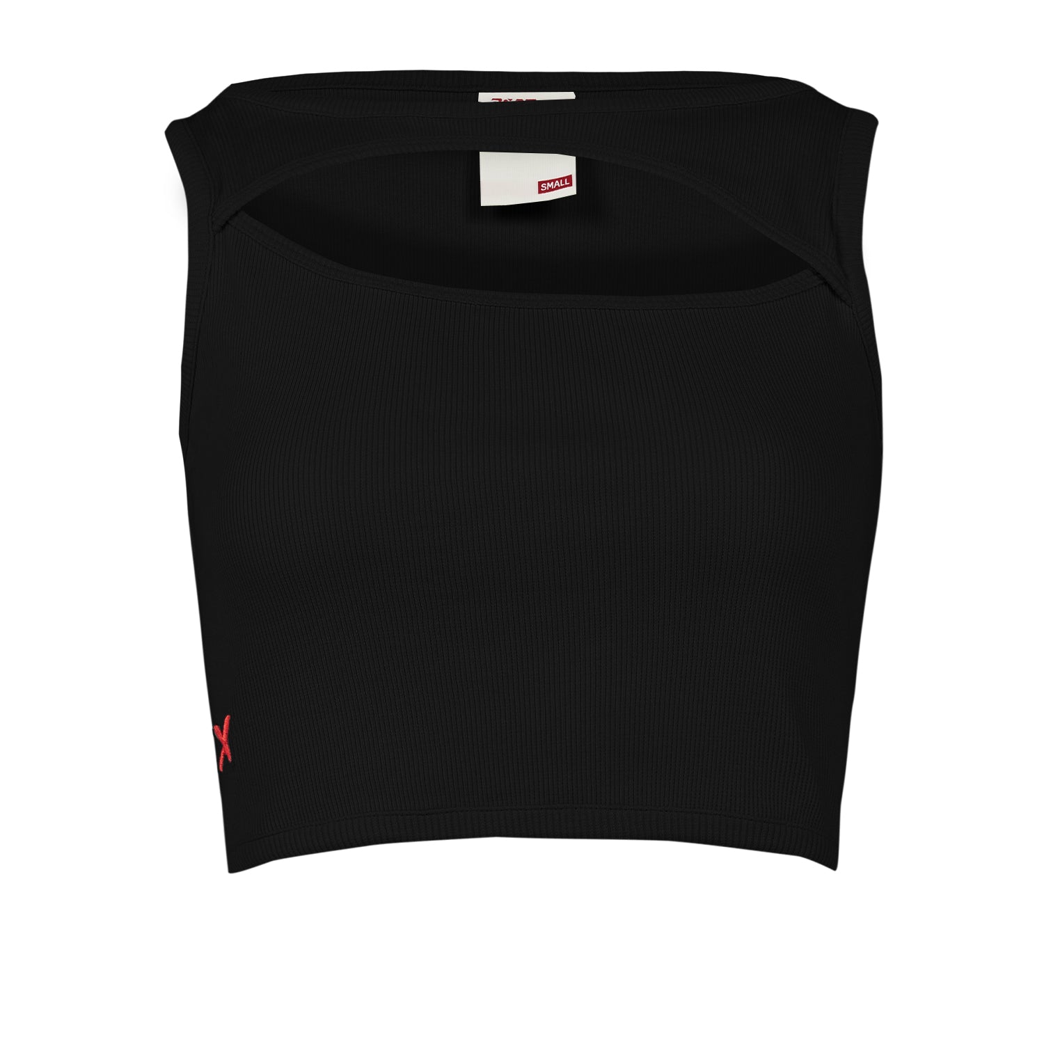 Free Heaven Rib Crop Tank Top - Jet Black