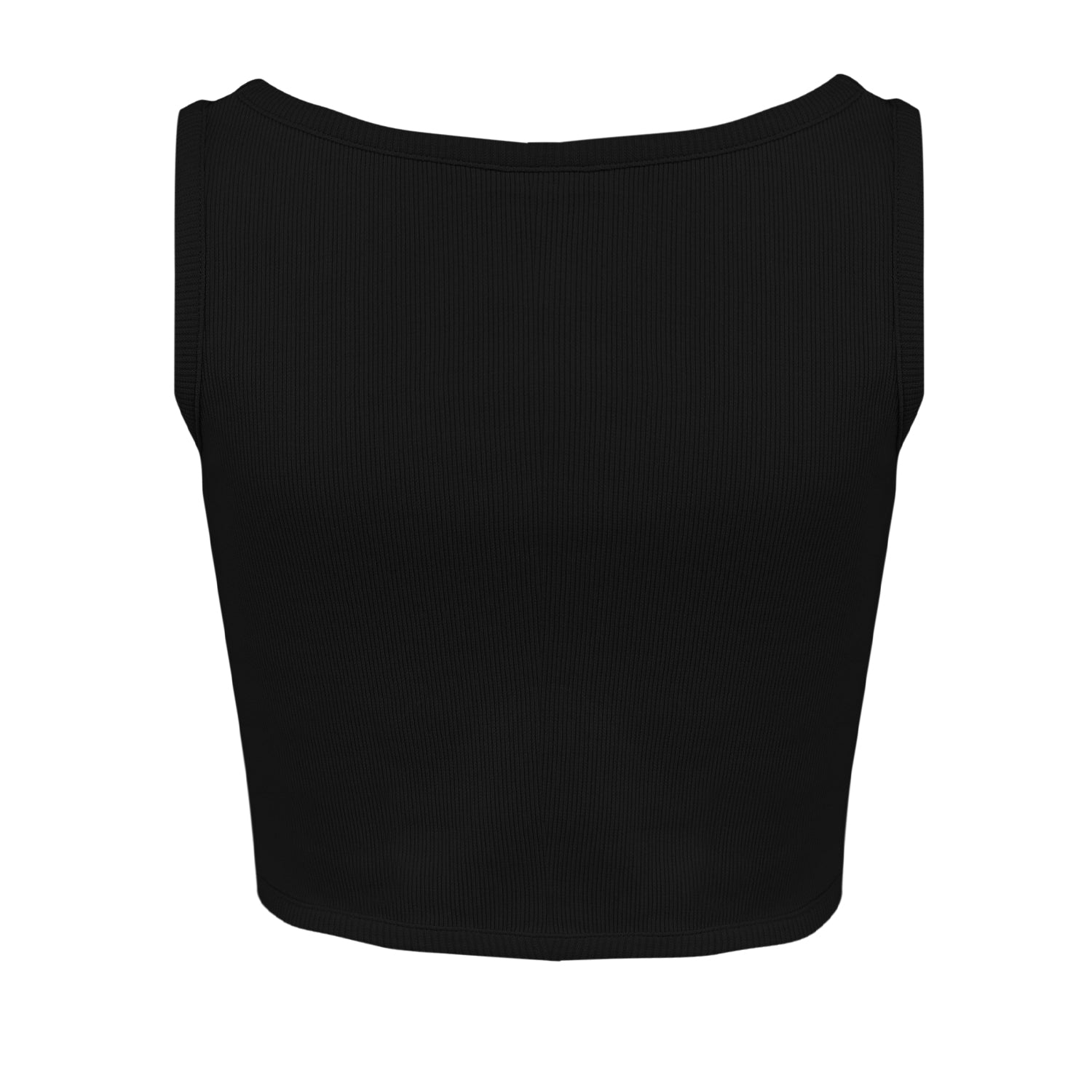 Free Heaven Rib Crop Tank Top - Jet Black