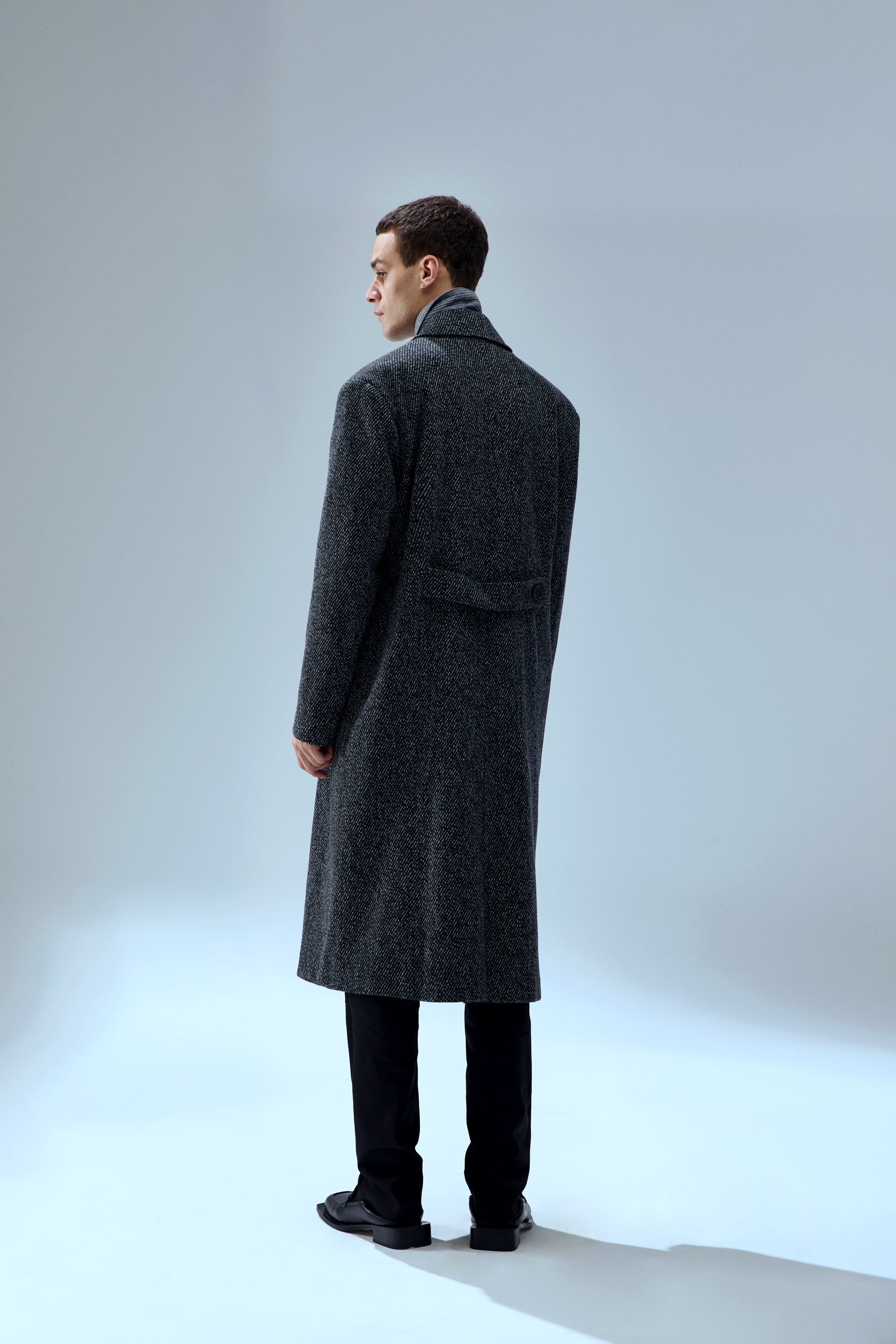 WOOL & CASHMERE BLEND YOUR *ITCH SRTIPED LONG SLEEVE SHIRT - GREY STRIPED