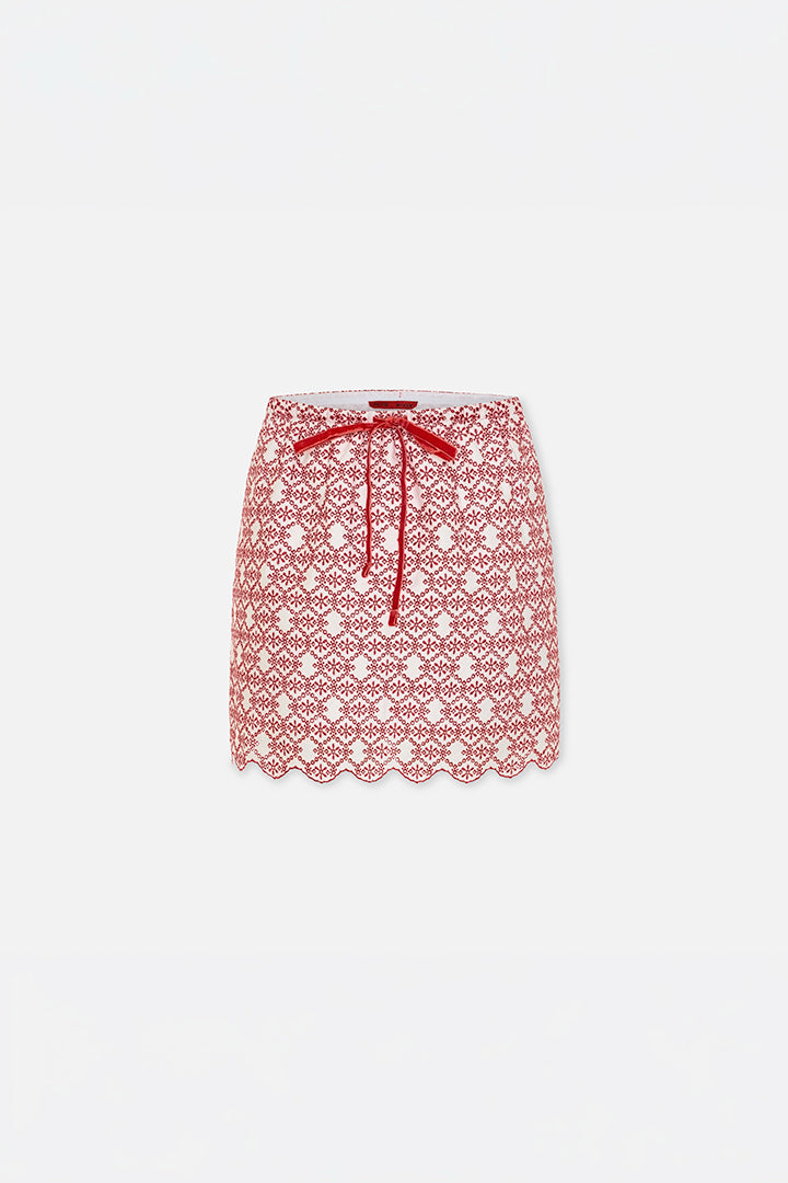 The Broderie Anglaise Edit Nakış Detaylı Mini Etek