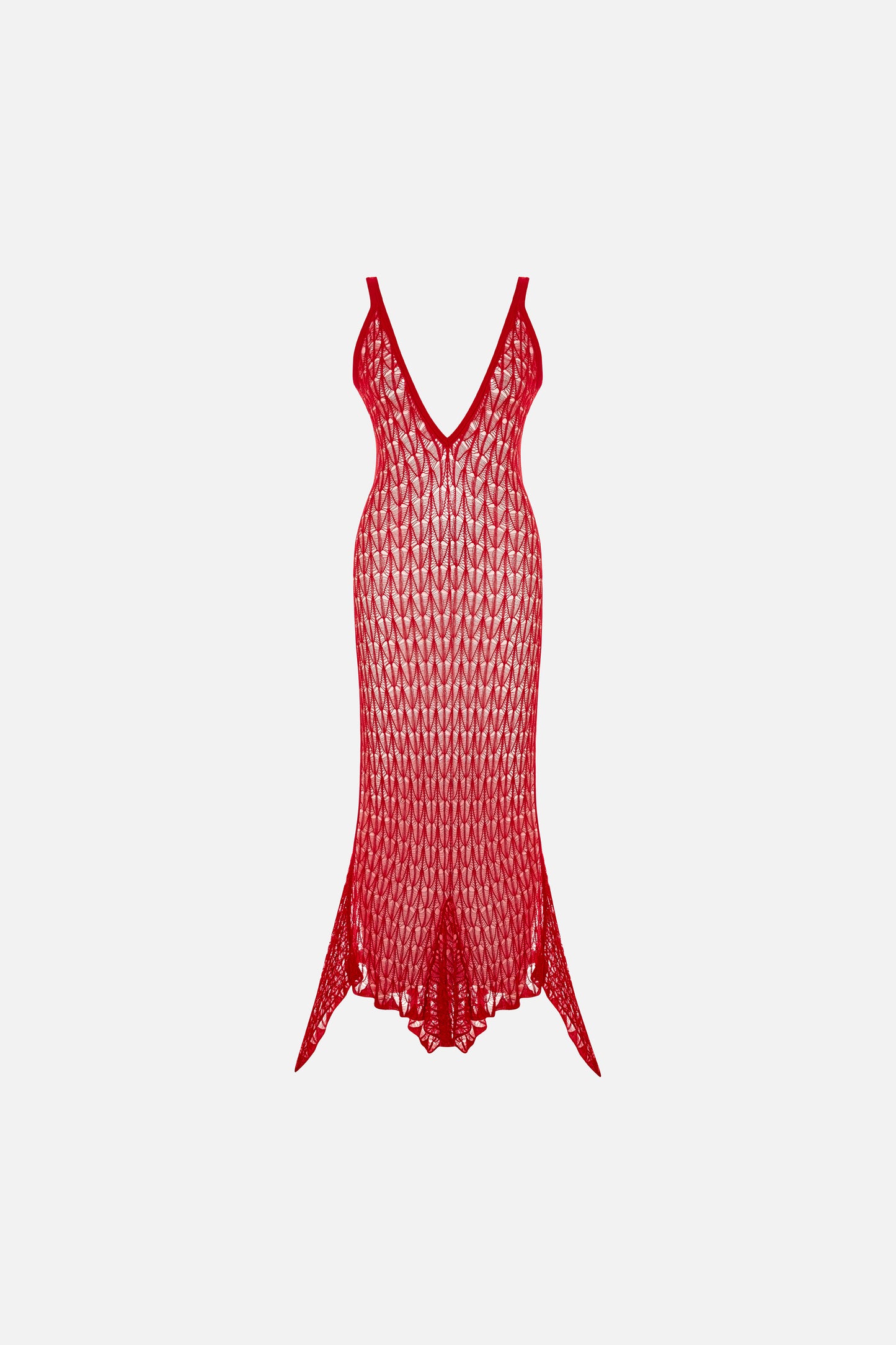 Solar Reflections Open-Knit Maxi Beach Dress