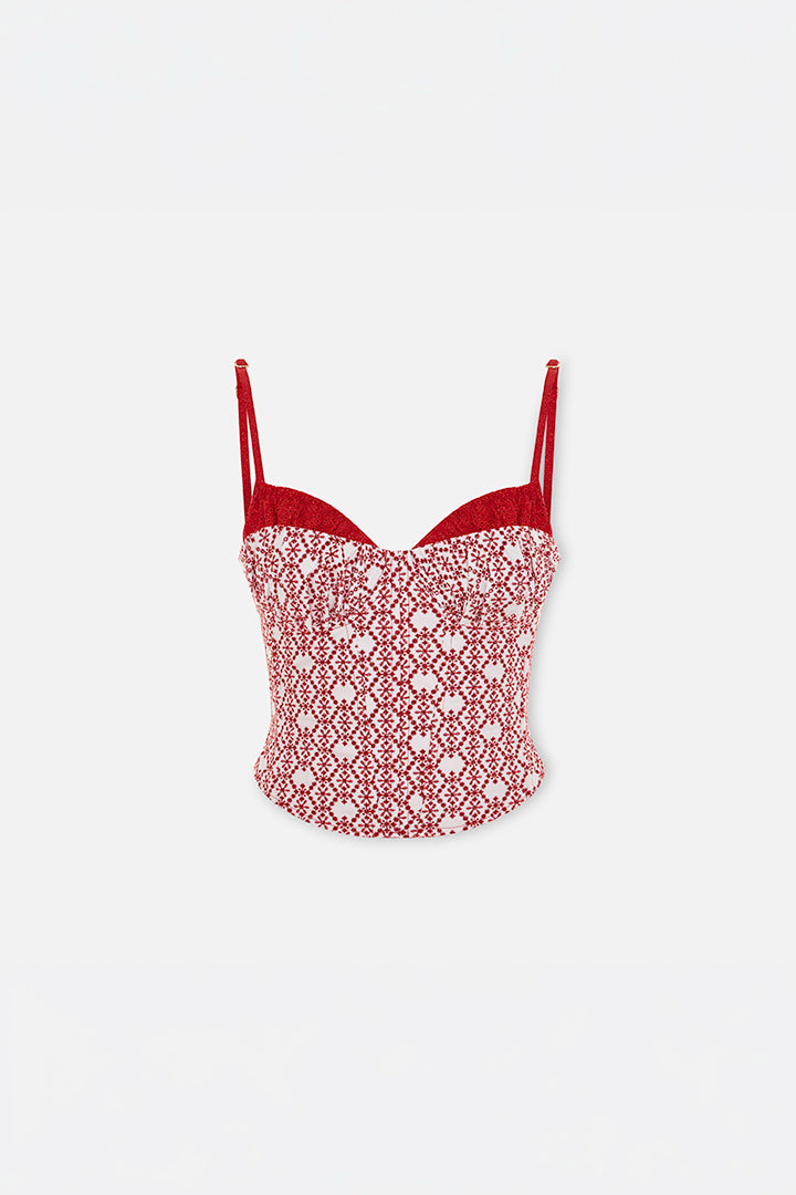 The Broderie Anglaise Edit Nakışlı Büstiyer Detaylı Korse Üst