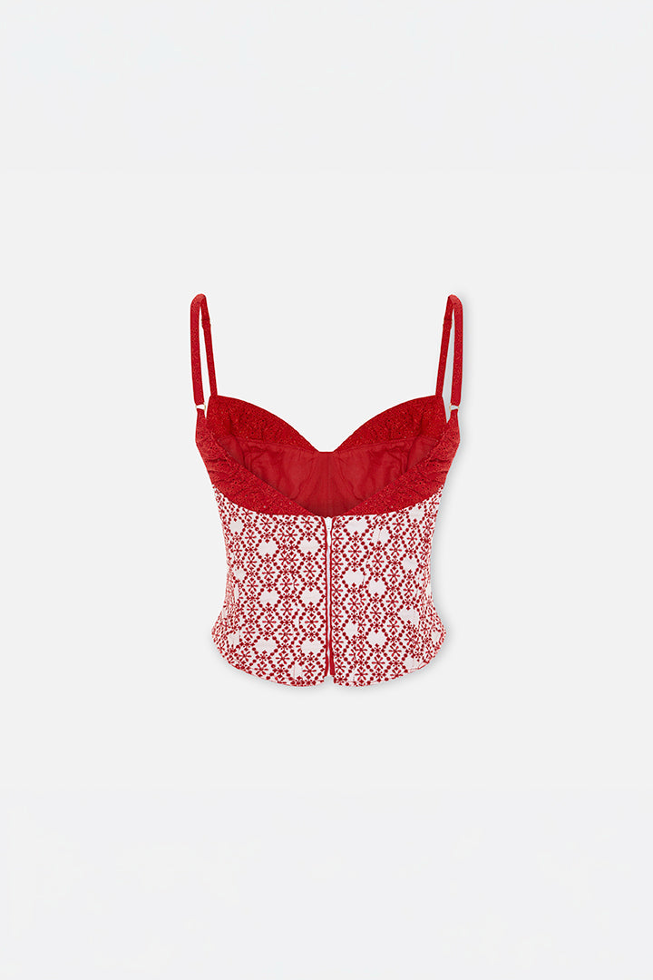 The Broderie Anglaise Edit Nakışlı Büstiyer Detaylı Korse Üst