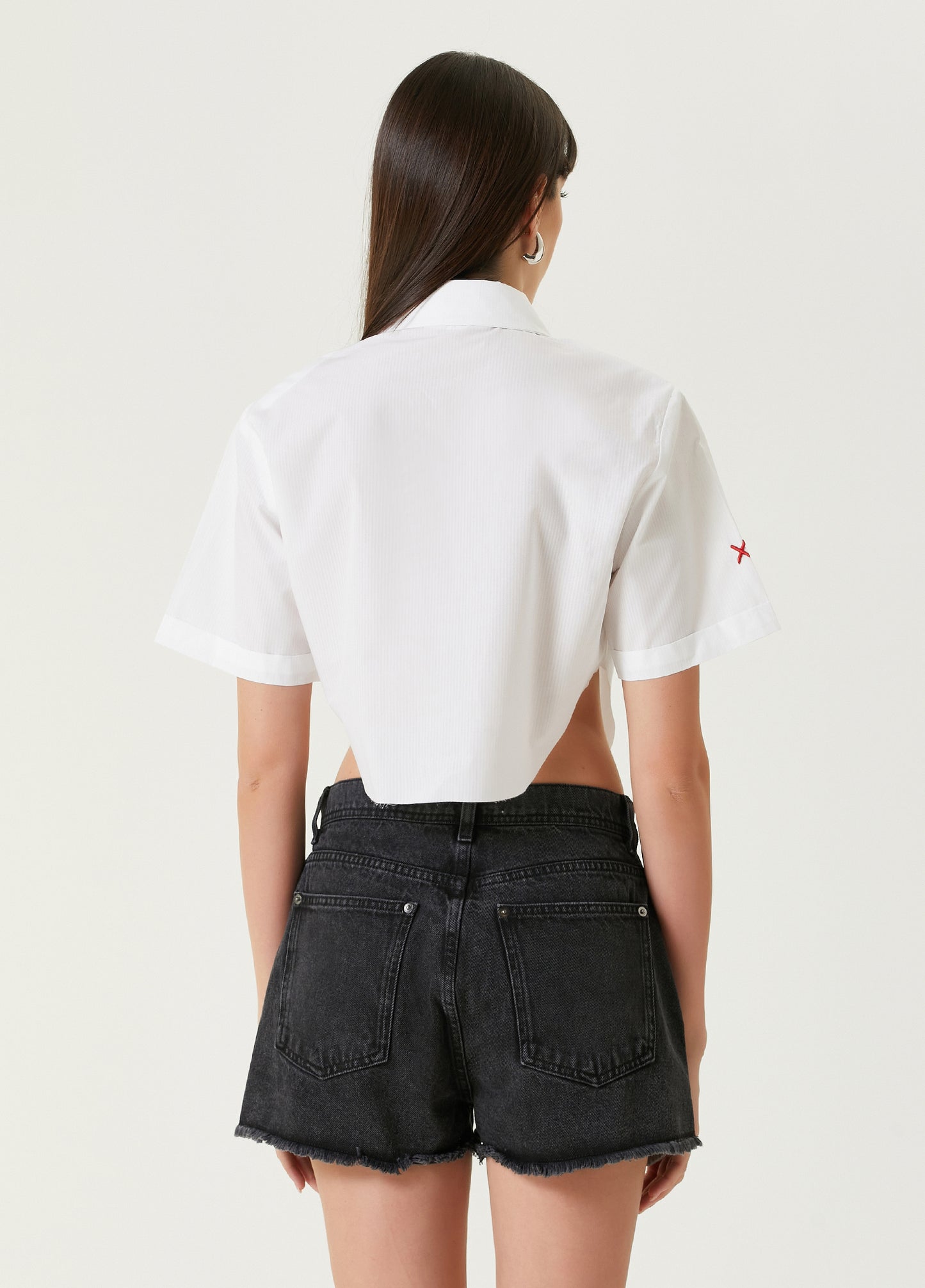 Free Heaven Çizgili Crop Gömlek