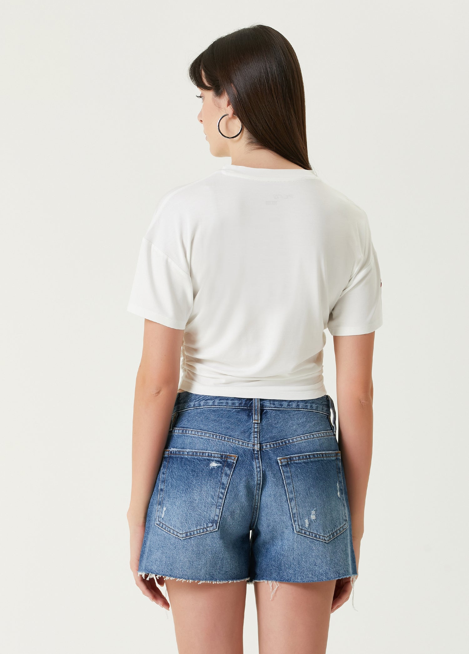 Free Heaven Crop Draped Tshirt - White