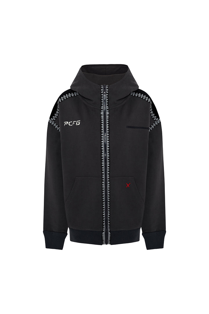 Boomerang Örgü Detaylı Fermuarlı Hoodie