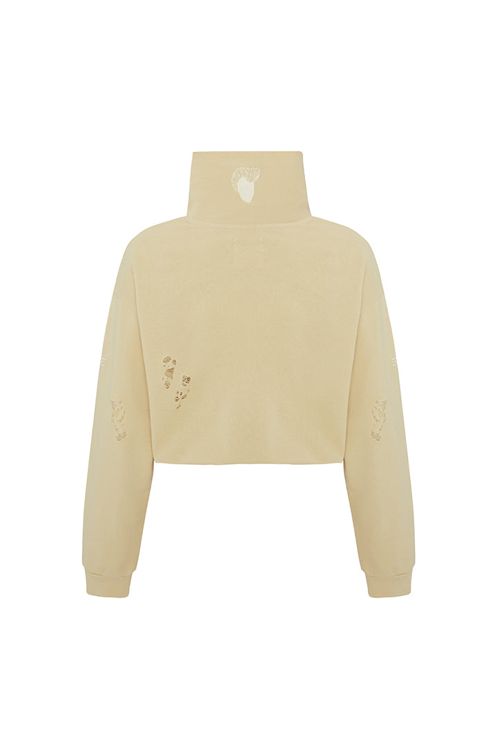Boomerang Yırtık Detaylı Yüksek Yaka Sweatshirt