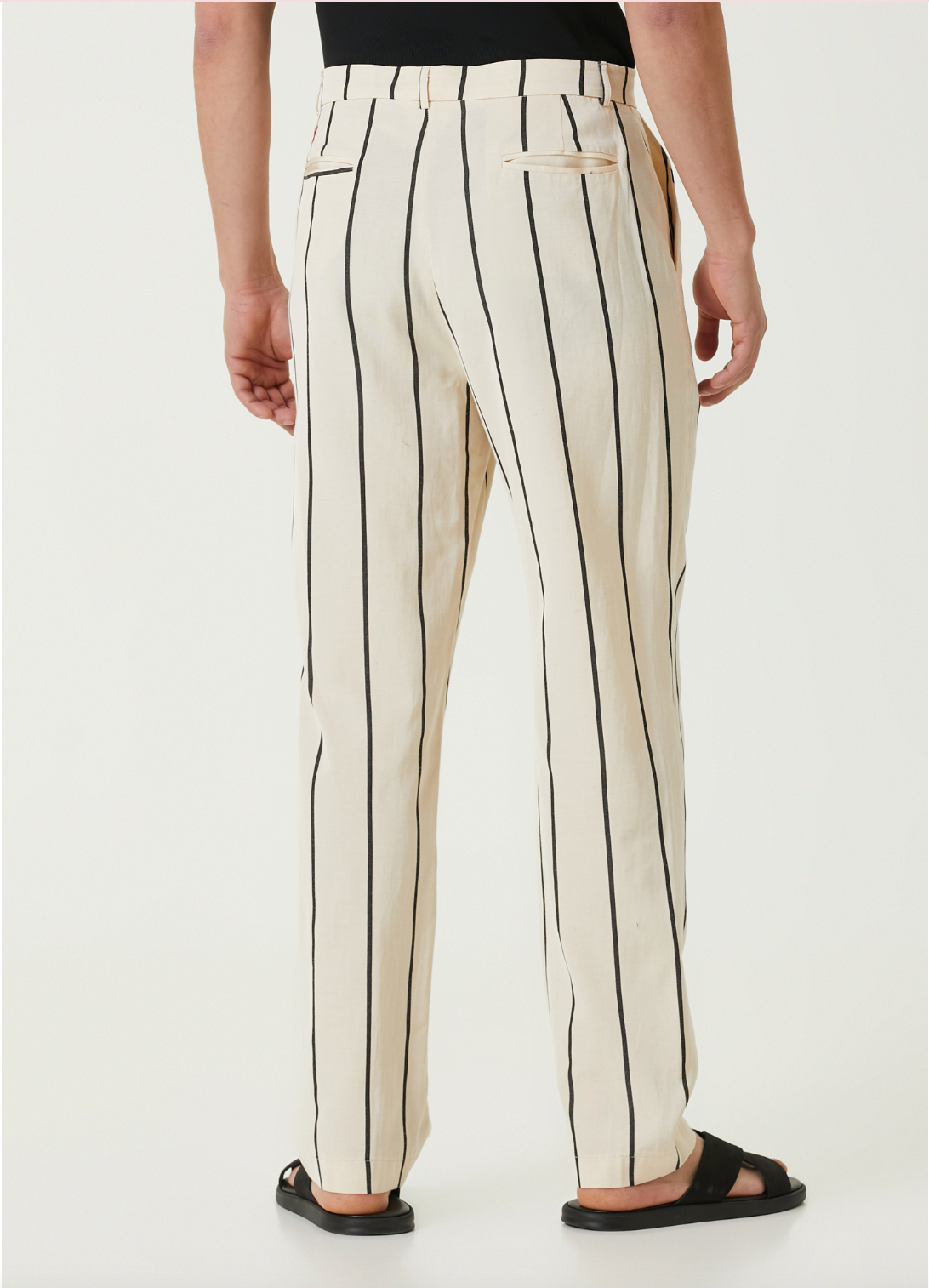 Silk & Linen Blend Free Heaven Kutnia Striped Two Zipped Pant