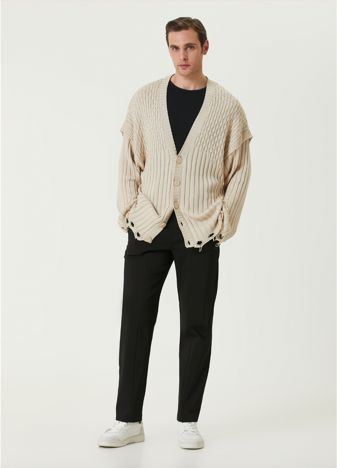 Cotton Free Heaven Casual Two Zipped Pant - Black