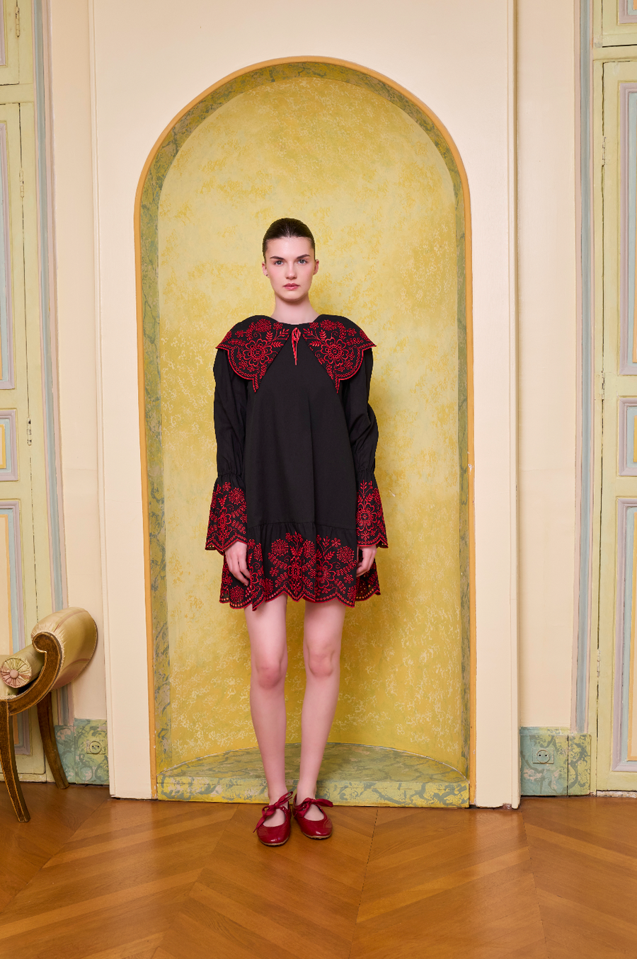 The Broderie Anglaise Edit Embroidered Detail Mini Dress