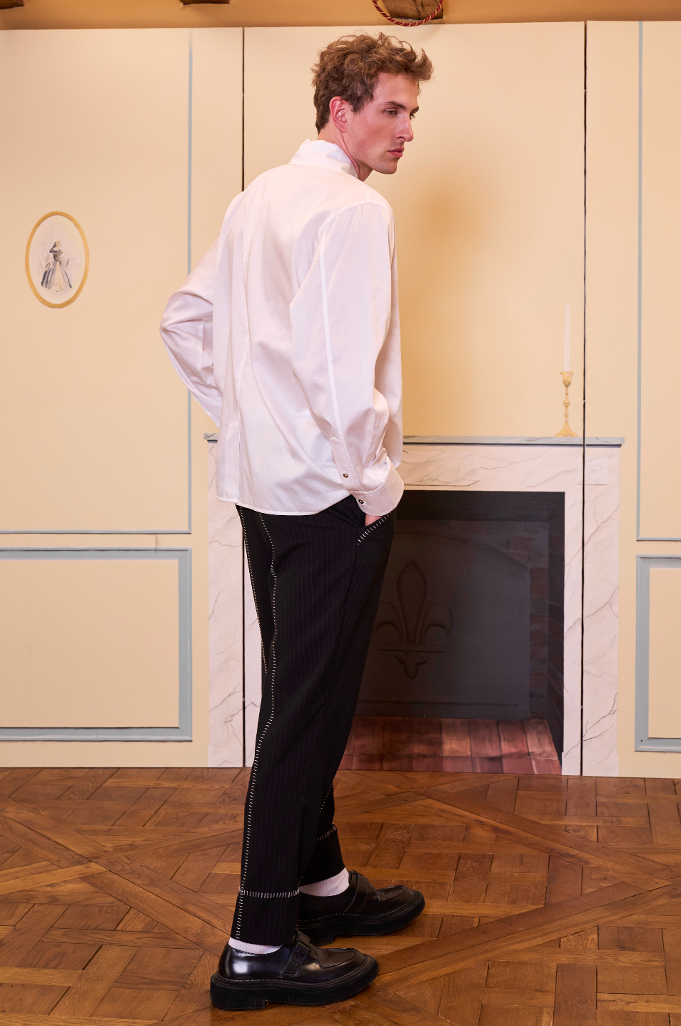 Daydreamers Beyaz Çizgili Dokuma Gömlek