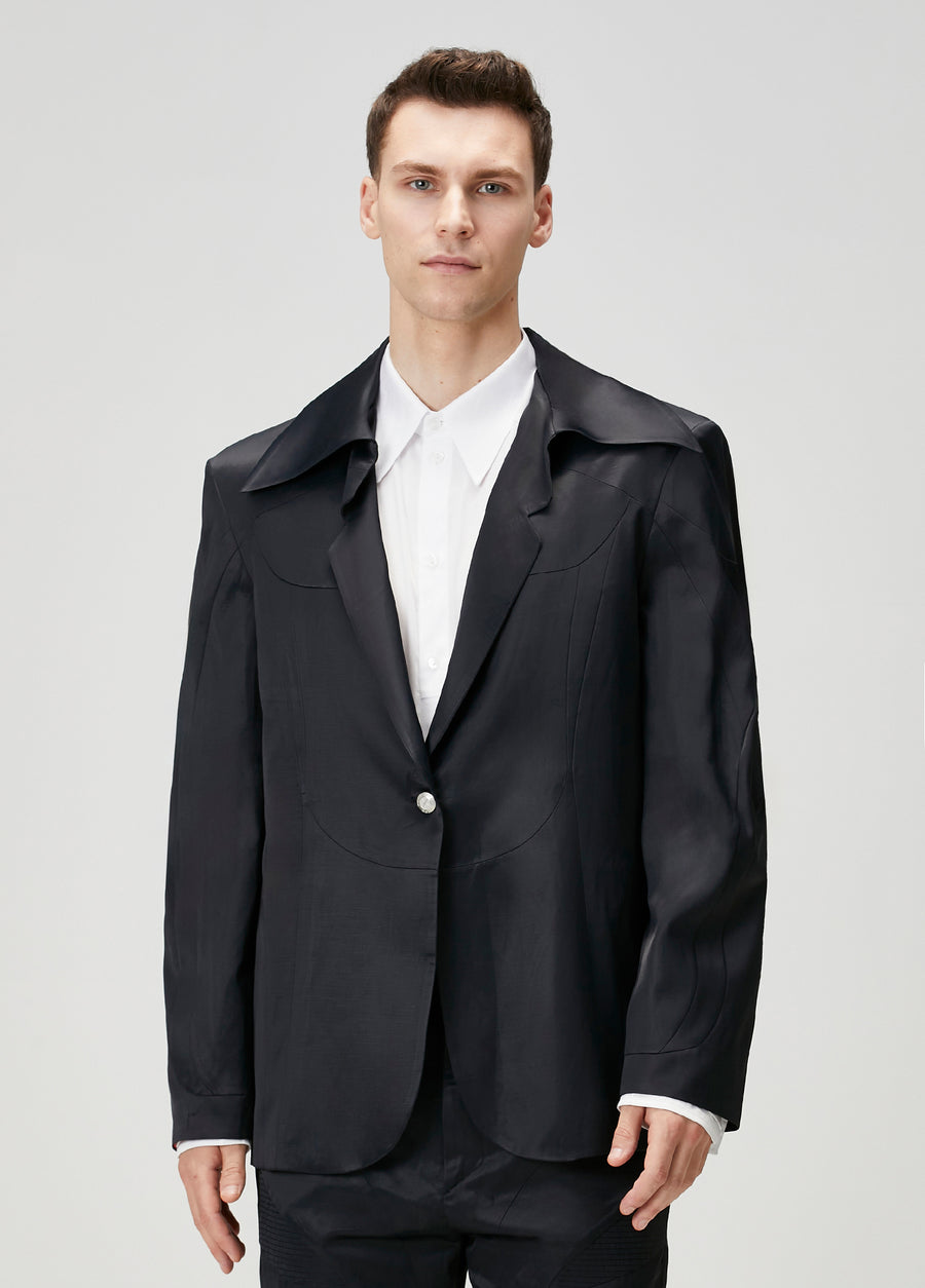 Day to Night in LA Parlak Dokuma Blazer Ceket