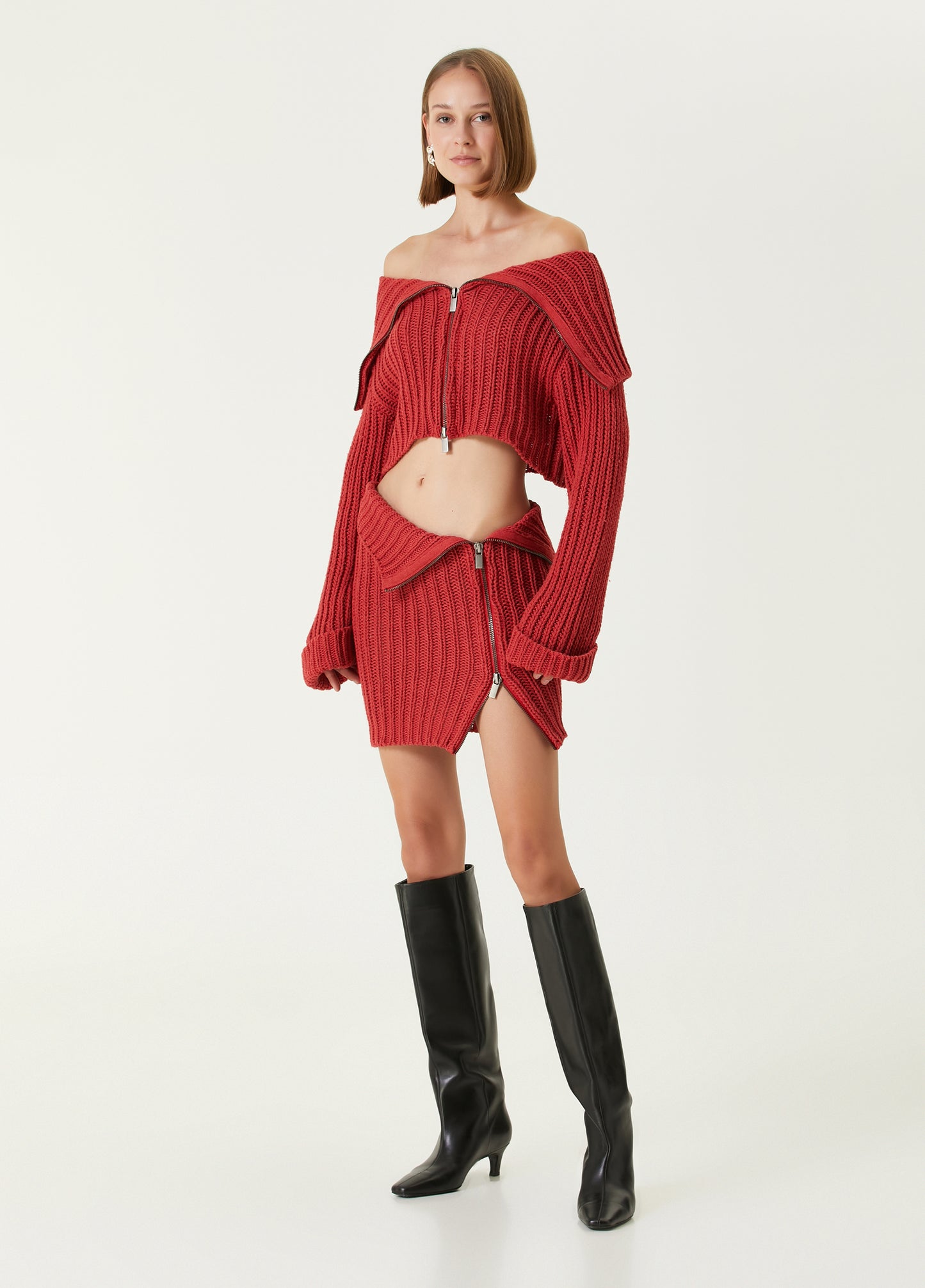 Your *itch Fermuar Detaylı Triko Etek